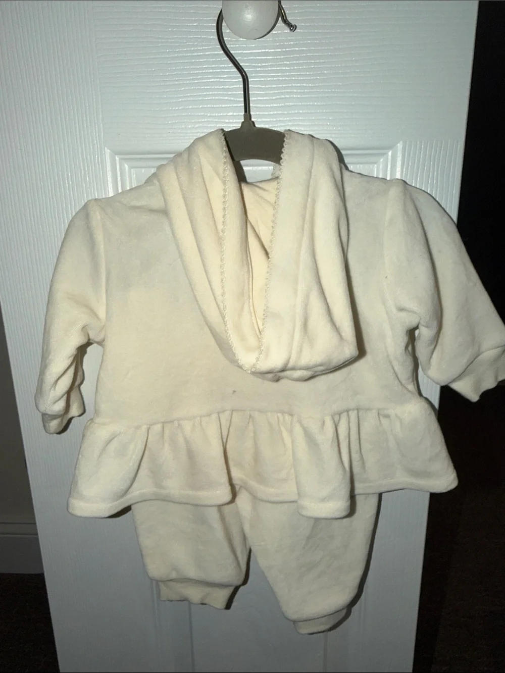 Ralph Lauren Cream Baby Girls Hoodie & Pants Matching Set